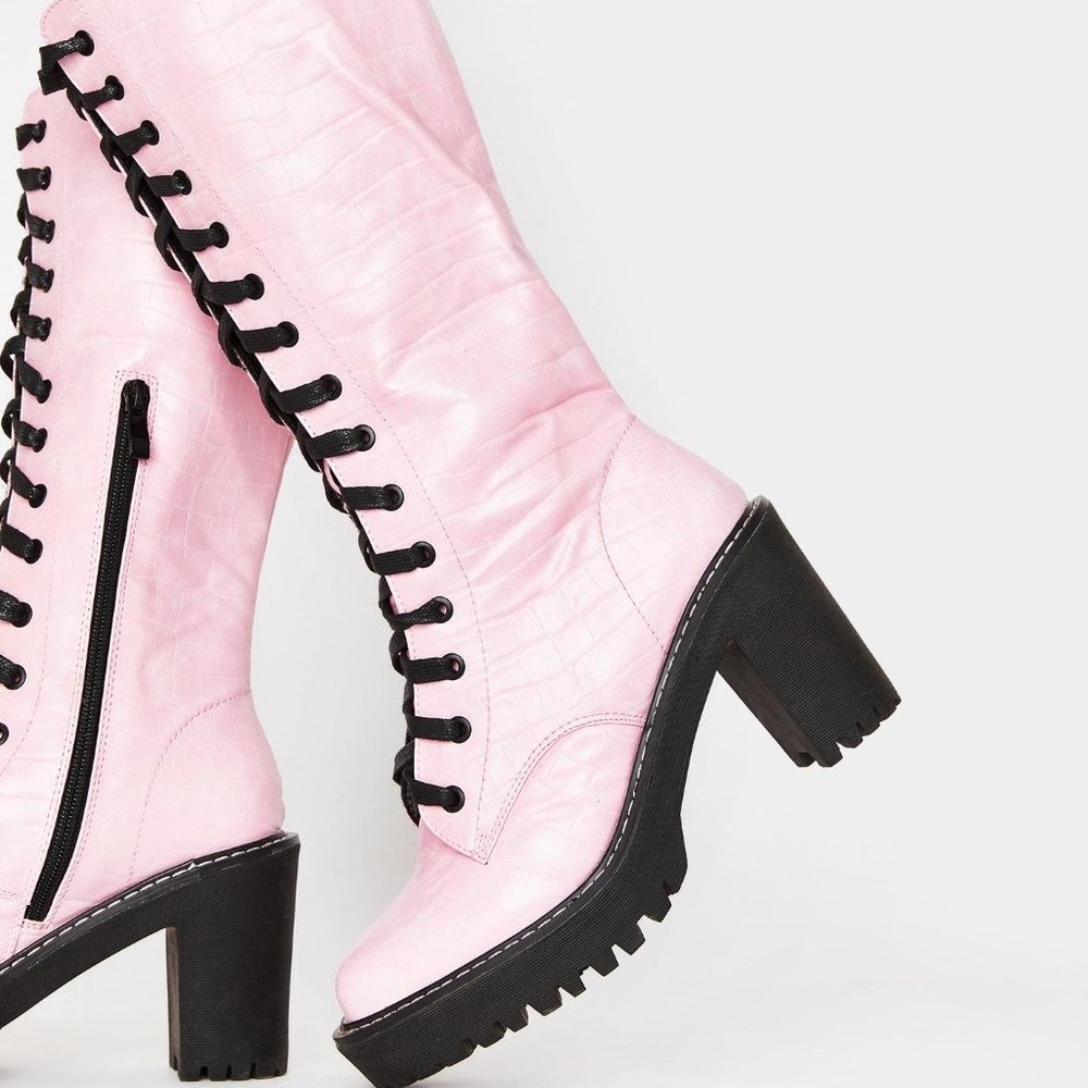 Dolls Kill Public Desire Lace Up Boots Size 7